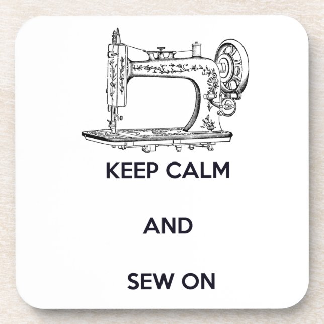 Keep Calm and Sew On Coaster (Front)