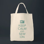 Keep Calm and Sew On Teal Tote Bag<br><div class="desc">Keep Calm and Sew On series teal tote bag by WRKDesigns.</div>