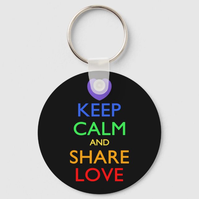 Keep Calm and Share Love Key Ring (Front)
