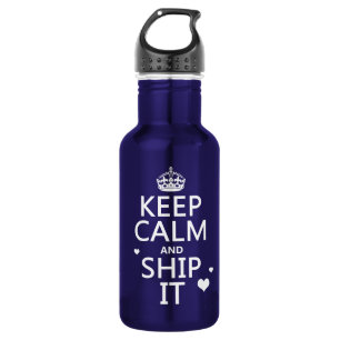 Keep Calm and Ship It (hearts) (in any colour) 532 Ml Water Bottle