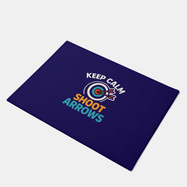 Keep Calm and Shoot Arrows - Archery Graphic Desig Doormat (Angled)