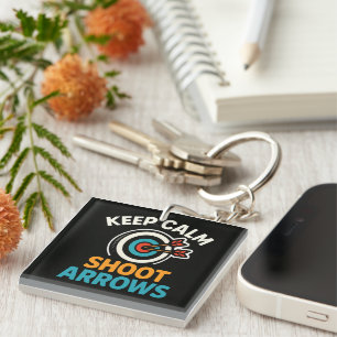 Keep Calm and Shoot Arrows - Archery Graphic Desig Key Ring