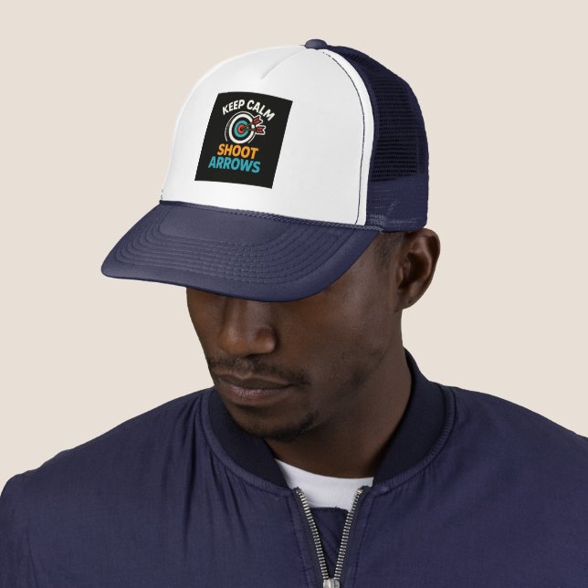 Keep Calm and Shoot Arrows - Archery Graphic Desig Trucker Hat (In Situ)