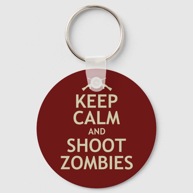 Keep Calm and Shoot Zombies Key Ring (Front)