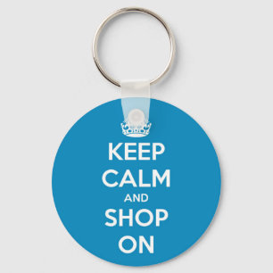 Keep Calm and Shop Bright Blue Key Ring
