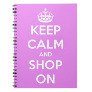 Keep Calm and Shop On Pink Notebook