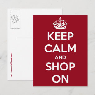 Keep Calm and Shop On Postcard