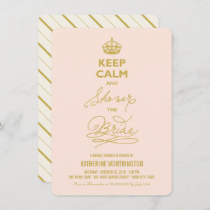 Keep Calm And Shower The Bride Funny Bridal Shower Invitation