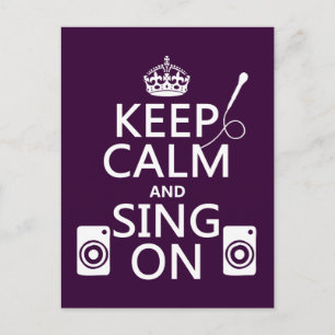 Keep Calm and Sing On (Karaoke) Postcard