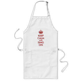 Keep Calm and Sing on Red on Lemon Kraft Paper Long Apron