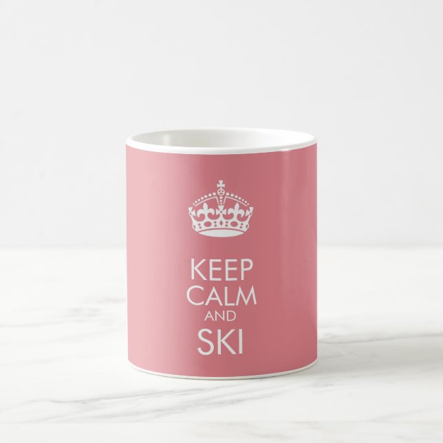 Keep calm and ski - customize text and color coffee mug (Center)