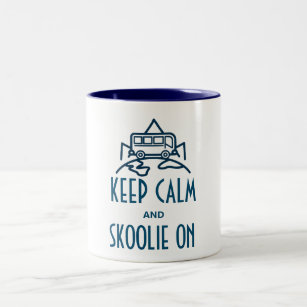 Keep Calm and Skoolie Two-Tone Coffee Mug