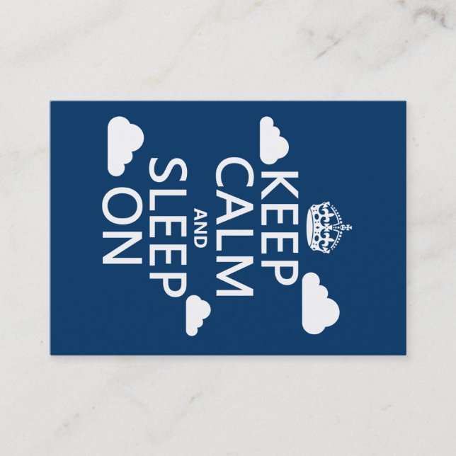 Keep Calm and Sleep On (customise colour) Business Card (Front)