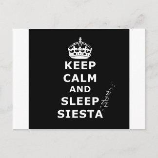 KEEP CALM AND SLEEP SIESTA POSTCARD