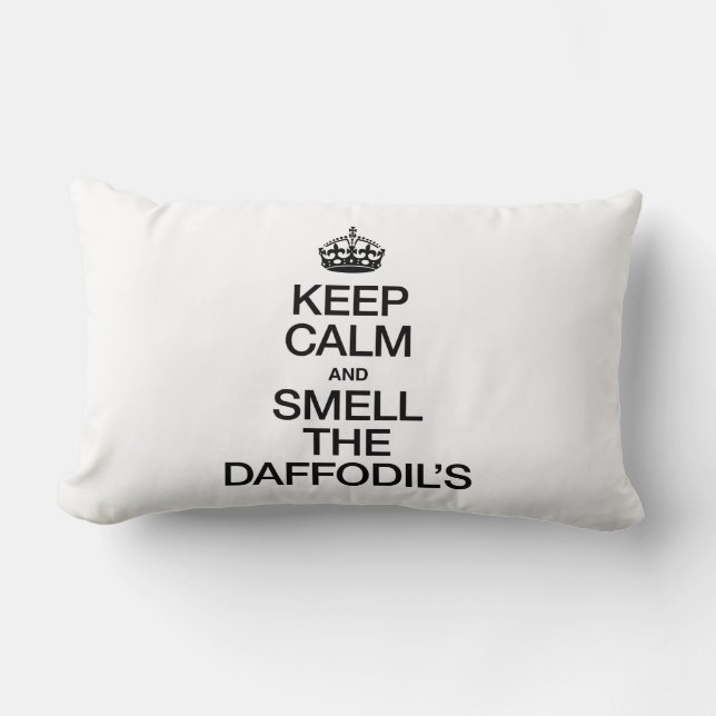 KEEP CALM AND SMELL THE DAFFODIL'S LUMBAR CUSHION (Front)