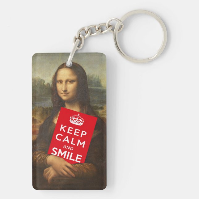 Keep Calm And Smile Key Ring (Back)