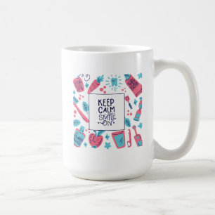 Keep Calm And Smile On   Cute Phrase Coffee Mug