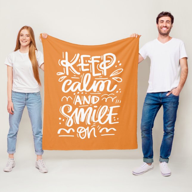 Keep Calm And Smile On Fleece Blanket (In Situ)