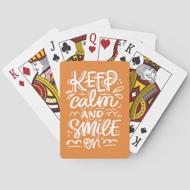 Keep Calm And Smile On Playing Cards (Back)