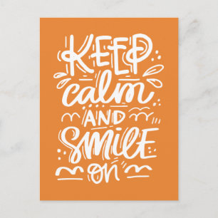 Keep Calm And Smile On Postcard