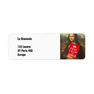 Keep Calm And Smile Return Address Label