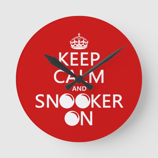 Keep Calm and Snooker On (all colours) Round Clock (Front)
