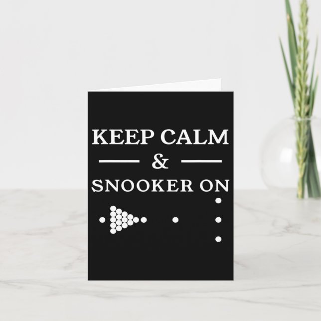 Keep Calm And Snooker On Billiards Pool Player  Card (Front)