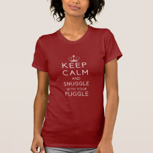 Keep Calm and Snuggle With Your Puggle Dark T Shir T-Shirt
