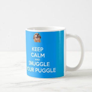 Keep Calm and Snuggle Your Puggle MUG - Blue