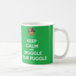 Keep Calm and Snuggle Your Puggle MUG - Green