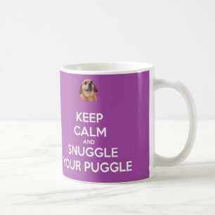 Keep Calm and Snuggle Your Puggle MUG - Purple