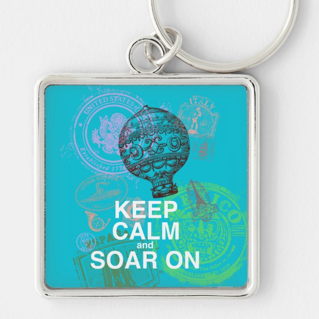 Keep Calm and Soar On fun art print Key Ring (Front)
