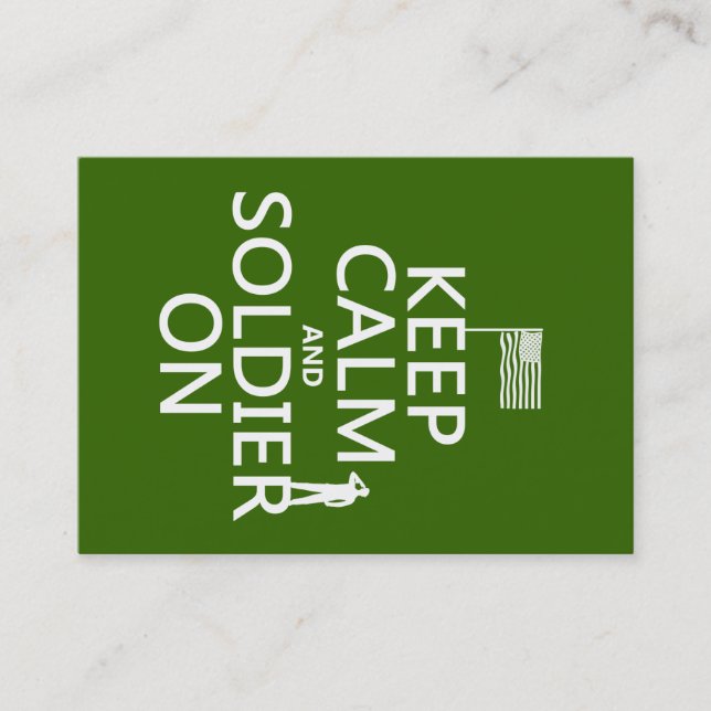 Keep Calm and Soldier On (US flag) (any colour) Business Card (Front)
