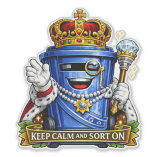 Keep Calm and Sort On - Royal Wheelie Bin Sticker