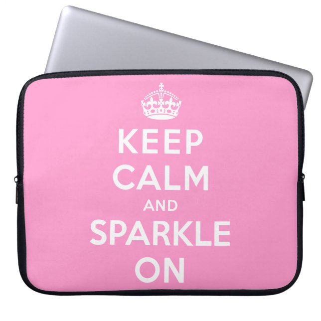 Keep Calm and Sparkle On Laptop Sleeve (Front)