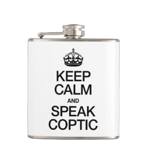 KEEP CALM AND SPEAK COPTIC HIP FLASK