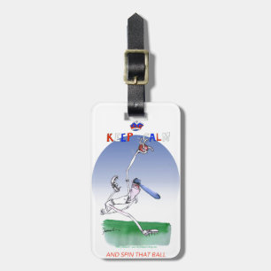 keep calm and spin that ball, tony fernandes luggage tag