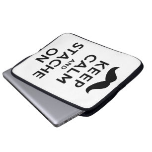 Keep Calm and Stache On Laptop Sleeve
