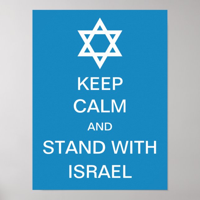 Keep Calm and Stand with Israel Poster (Front)