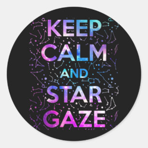 Keep Calm and Star Gaze Stargazing Stargazer Classic Round Sticker