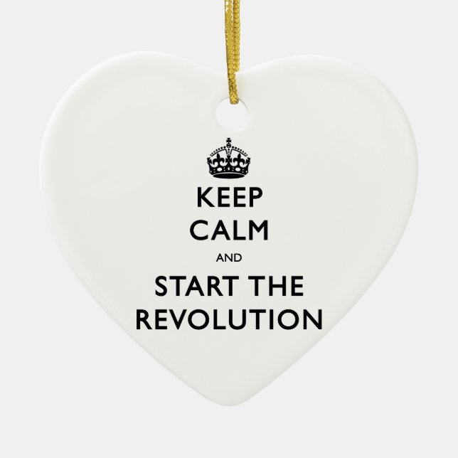 Keep Calm And Start The Revolution Ceramic Tree Decoration (Front)