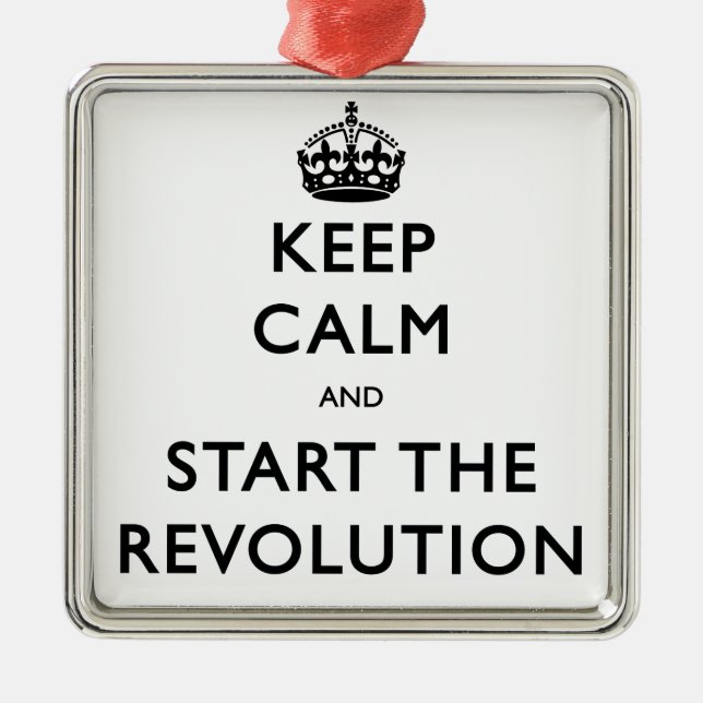 Keep Calm And Start The Revolution Metal Tree Decoration (Front)