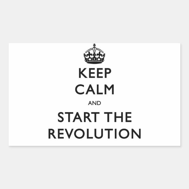 Keep Calm And Start The Revolution Rectangular Sticker (Front)