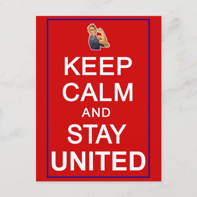 Keep Calm and Stay United Womens Rights Postcard (Front)