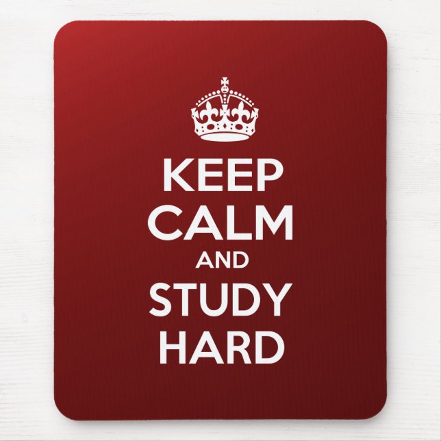 Keep Calm and Study Hard Mouse Pad (Front)