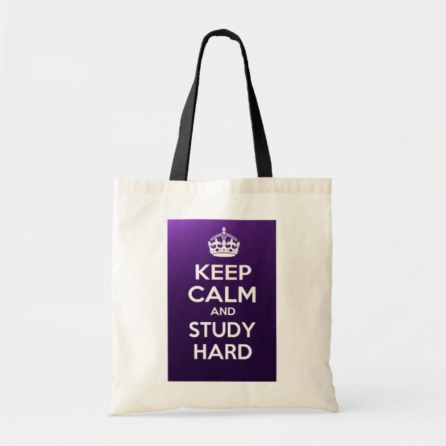 Keep Calm and Study Hard Tote Bag (Front)