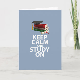 Keep Calm and Study On Original Motivational Print Card