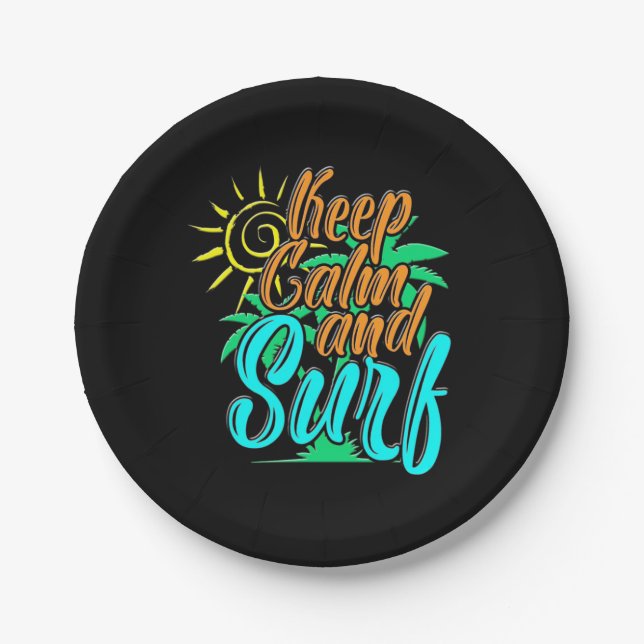Keep Calm And Sulf Paper Plate (Front)