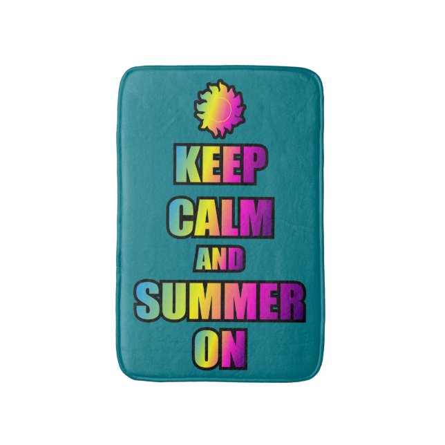 Keep Calm And Summer On Bath Mat (Front Vertical)