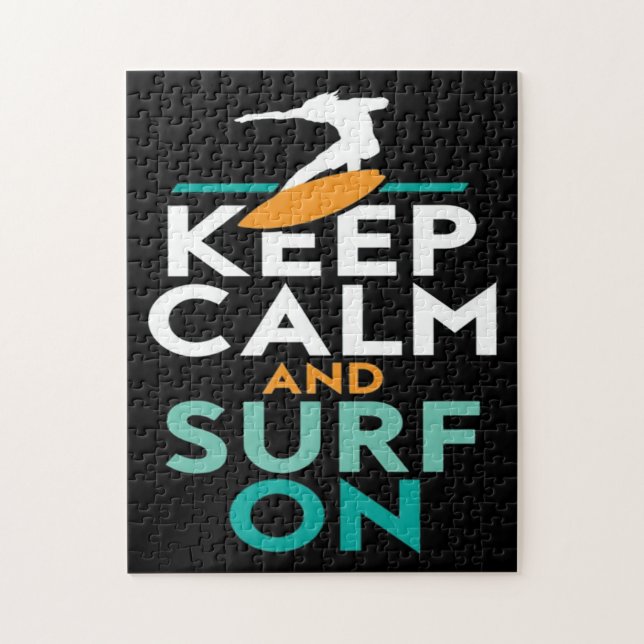 Keep Calm And Surf On Surfer Love Surfing Jigsaw Puzzle (Vertical)